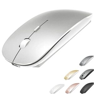 bluetooth mouse for macbook/macbook air/pro/ipad, wireless mouse for laptop/notebook/pc/ipad/chromebook (silver)