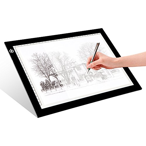 litenergy portable a4 tracing led copy board light box, ultra thin adjustable usb power artcraft led trace light pad for tattoo drawing, streaming, sketching, animation, stenciling