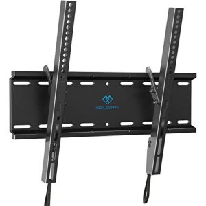 perlesmith tilting tv wall mount bracket low profile for most 23 55 inch led lcd oled, plasma flat screen tvs with vesa 400x400mm weight up to 115lbs