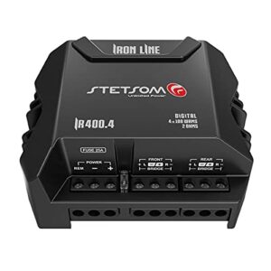 stetsom ir 400.4 2 ohms compact digital 4 channels amplifier, iron line, 400 watts rms 400x4, 2Ω stable, multichannel digital car audio amp ts, full range sound quality, crossover