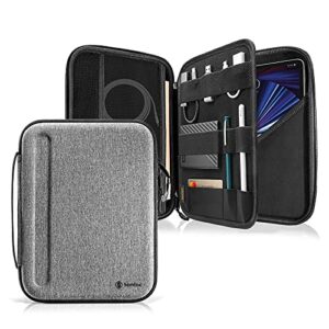 tomtoc portfolio case for 10.9 inch new ipad air 5th gen 2022, 11 inch ipad pro 3rd/2nd/1st gen m1 2021, 10.2 in ipad 9/8/7, carrying storage sleeve bag with accessories compartment