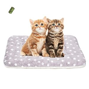 ultra soft pet (dog/cat) sleeping bed mat & pad; crate mat; machine washable(18.5"x13.0", little stars)