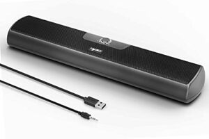 versiontech. computer speaker mini soundbar wall mountable, 10w wired pc speakers sound bar 3.5mm input, usb powered sound bar with volume control for desktop monitor laptop projector mac