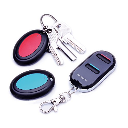 key finder,vodeson wireless key tracker,item tag locator,beeper alarm tracking device,easy to use suitable for the elderly,find keys,keychain,wallet,tv remote control,phone,pet cat no app required