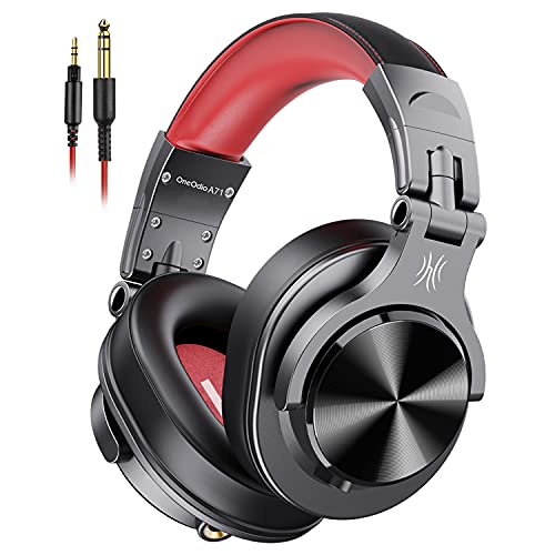 oneodio a71 hi res studio recording headphones wired over ear headphones with shareport, professional monitoring & mixing foldable headphones with stereo sound (black)