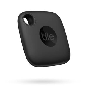 tile mate (2022) 1 pack, black. bluetooth tracker, keys finder and item locator; up to 250 ft. range. up to 3 year battery. water resistant. phone finder. ios and android compatible, 1 pack, black