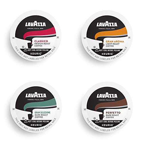 lavazza coffee k cup pods variety pack for keurig single serve brewers, notes of fruits, flowers, chocolate, carmel, citrus (packaging may vary), 64 count (pack of 1)