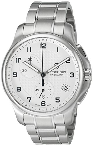 victorinox men's 'officer's' swiss quartz stainless steel casual watch (model: 241554)