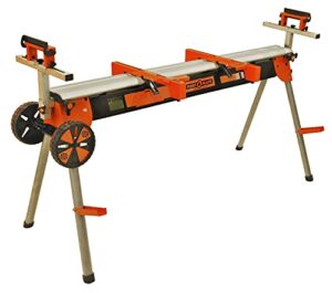 bora folding miter saw power tool stand with wheels, heavy duty contractor grade work stand with quick attach mounts, pm 7000i
