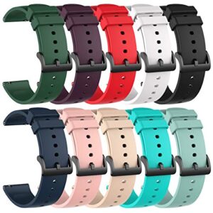 chofit 10 pack silicone bands compatible with amazfit gts/gts2/ gts 3/gts 2e/gts 2 mini/gts 4 mini/gts 4, 20mm band replacement quick release watch straps for amazfit bip u pro/bip/bip lite/bip s/bip s lite/bip u/bip 3/bip 3 pro