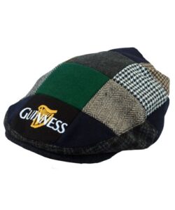 guinness patch tweed flat cap unisex, black, medium