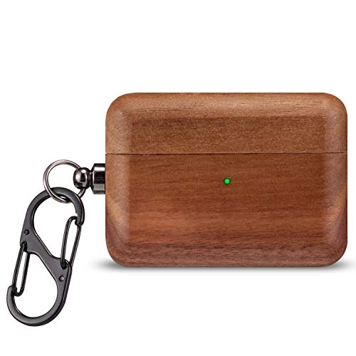 jubeco handmade nature wooden protective case for airpods pro(walnut)