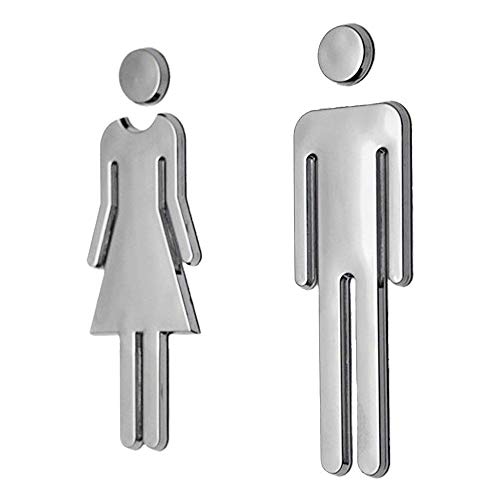 modern universal bathroom signage,sign men women toilet acrylic adhesive backed men's and women's or unisex restroom/washroom/wc modern sign door wall symbol