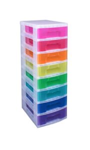 really useful box useful drawer tower 8x7 litre clear/rainbow