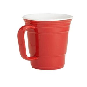 red cup living ceramic coffee mug, 12 oz red coffee mug | perfect red mug for coffee, chocolate, dishwasher and mircowave safe thick ceramic coffee mugs | ideal 12 oz ceramic coffee cups for office use and housewarming gifts set of 1