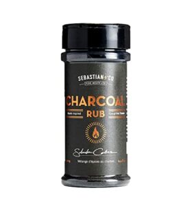sebastian & co charcoal seasoning black activated charcoal all natural spice blend with genuine asado flavors smoke and fire dry rub for chicken, bbq, steak, wings, pork, fish, burgers, shrimp and vegetables