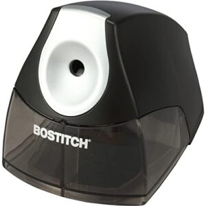 bostitch personal electric pencil sharpener, powerful stall free motor, high capacity shavings tray, black (eps4 black)