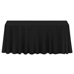 lann's linens 90" x 132" premium tablecloth for wedding / banquet / restaurant rectangular polyester fabric table cloth black