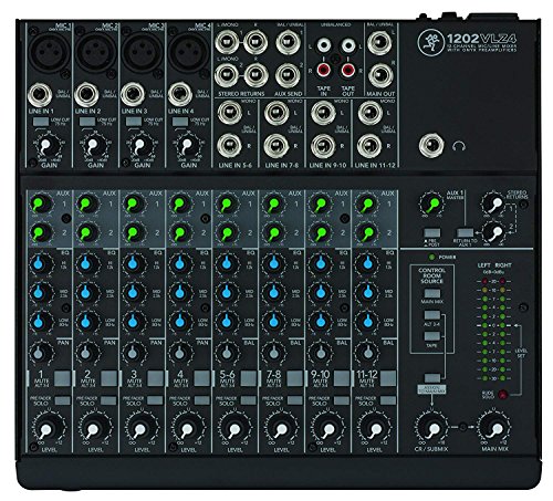 mackie vlz4 series, 12 channel mixer with ultra wide 60db gain range and onyx mic preamps (1202vlz4)