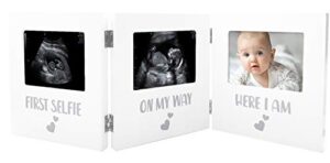 paishanas triple ultrasound picture frame | sonogram frame | baby first photo | gift for expecting mom | baby shower gifts | white