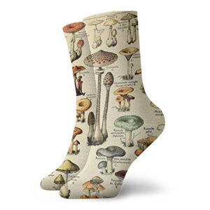 piokngy mushrooms socks casual socks sports socks fun work socks for men/women 11.8inch