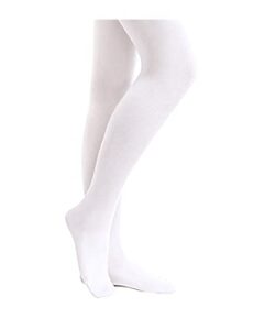 stelle girls' ultra soft pro dance tight/ballet footed tight (toddler/little kid/big kid), white, xs