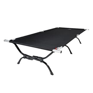 teton sports camping cot with patented pivot arm folding camping cot for car & tent camping durable canvas sleeping cot portable camping accessory 86" x 45" outfitter xxl