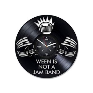 ween band vinyl record wall clock. decor for bedroom, living room, kids room. gift for him or her. christmas, birthday, holiday, new home, anniversary present.