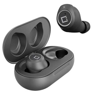wireless v5 bluetooth earbuds compatible with verykool rs90 vortex with charging case for in ear headphones. (v5.0 black)