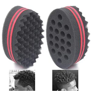 air&tree big holes magic barber sponge brush twist hair for wave,dreadlock,coils,afro curl as hair care tool 7 & 16 mm hole diameter suitable for curly hair (1 pcs)