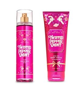 bath and body works twisted peppermint fine fragrance mist and ultra shea body cream full size – winter 2019