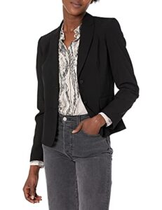 calvin klein women's two button lux blazer (petite, standard, & plus), black, 12