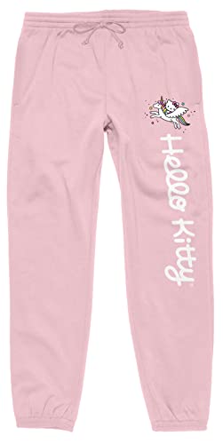 hello kitty logo and unicorn kitty white juniors cradle pink sweatpants medium