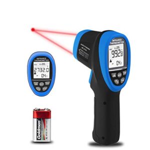 infrared thermometer,high temp thermometer pyrometer 58℉ 2732℉ ( 50℃ to 1500℃),30:1 distance spot ratio,ap 2732 non contact digital dual laser pointers flashlight ir temperature gun【not for human】
