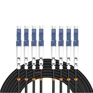 jeirdus 100ft 30meterslc to lc outdoor armored 4 core 9/125 sm fiber optic cable jumper optical patch cord singlemode lc lc