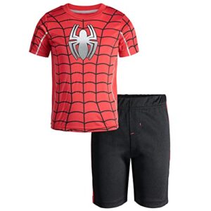marvel avengers spiderman little boys athletic t shirt mesh shorts set 5