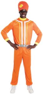 paper magic men's yo gabba gabba dj lance costume, orange, medium