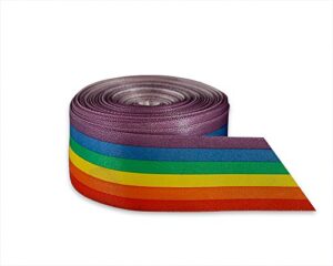 satin rainbow striped ribbon by the yard for gay pride, lgbtq awareness (20 yards)