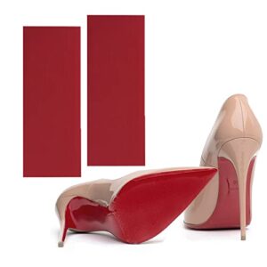 shoe sole protectors for christian louboutin heels, red silicone non slip self adhesive shoes cover bottoms, shoe bottom and heel anti slip grip pads for women, 3.9x10.6in 2pcs for 4 soles