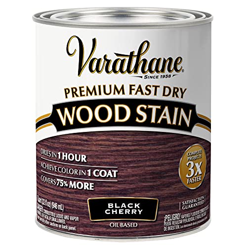 varathane 262009 premium fast dry wood stain, quart, black cherry