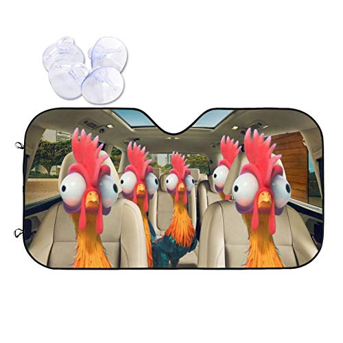 windshield car sunshade funny animal windshield sun shade window covers for cars rooster folding block uv rays sun visor protector chicken car window shades for car truck suv auto sunshades 51x27.5 in
