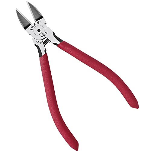 igan p6 wire flush cutters, 6 inch ultra sharp & powerful side cutter clippers with longer flush cutting edge, ideal wire snips for crafting, floral, electrical & any clean cut needs