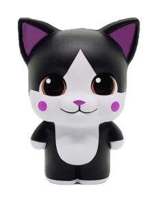 kawaidesu cute kawaii 5" squishies adorable animal squishy slow rising stress relief toy (tuxedo cat)