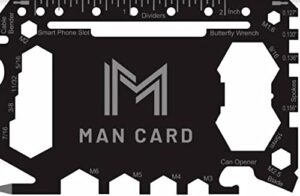man card 46 in 1 ultimate credit card multitool, tactical survival tool, great for quick repairs camping gear, outdoor gadget, valentine's day present, or father's day gift (black)