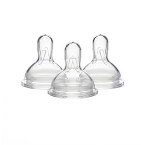 medela slow flow bottle nipples with wide base, 3 pack, baby newborns age 0 4 months, compatible with all medela breast milk bottles, made without bpa