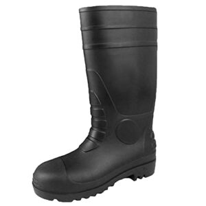 mens wellingtons safety boots steel toe cap work wellies waterproof industrial construction boots,black,11.5