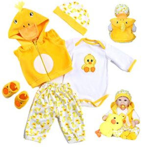 reborn baby dolls clothes 22 inch outfit accessories yellow duck 5pcs set for 20 22 inch reborn doll newborn girl&boy