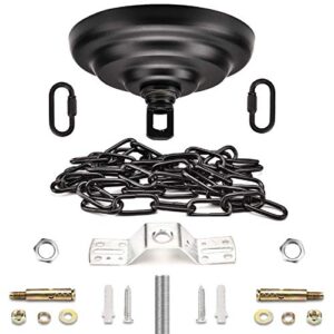 rojoser heavy duty canopy kit and 3.2 feet pendant light fixture chain for chandelier or swag light fixtures,vintage black