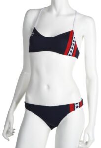 speedo women's americana endurance stars & stripes flyback two piece swimsuit, navy, 4