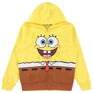 spongebob squarepants boys costume hoodie, patrick starfish, mr krabs, squidward cosplay dress up costume hoodie (yellow, x small)